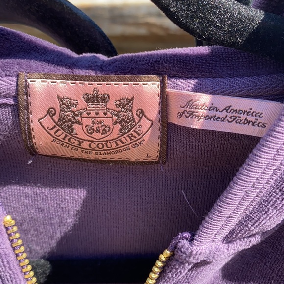 Juicy Couture 🔥 Zip up Hoodie Sweatshirt Purple Sz L - Picture 3 of 8